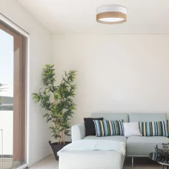 Deckenleuchte rund Ø 45 cm Boho Style 3x E27 Stoff Jute