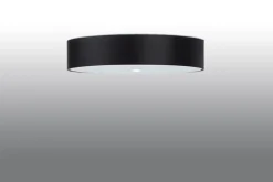 Deckenleuchte rund Ø 60 cm blendarm Stoff Glas 5x E27