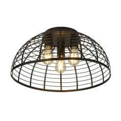 Deckenleuchte rund Ø 40 cm Schwarz Metall 3x E27