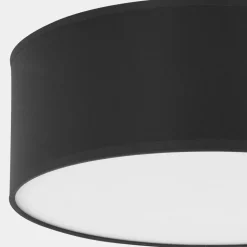 Deckenleuchte rund Ø 45 cm Schwarz blendarm Stoff