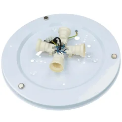 Deckenleuchte rund für 4x E27 Stoff in Beige Gold