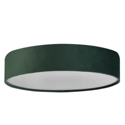 Deckenleuchte Samt Schirm rund Ø 50cm H: 10cm Grün 3x E27