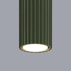 Deckenleuchte schmal Ø 6,5 cm H: 40 cm Aluminium in Grün GU10