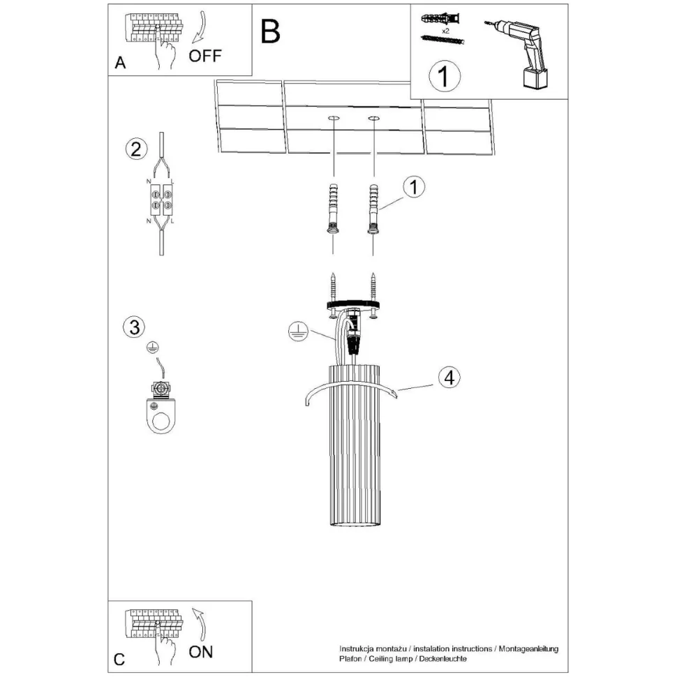 Deckenleuchte schmal Ø 6,5 cm H: 40 cm Aluminium in Grün GU10
