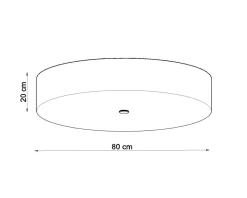 Deckenleuchte Schwarz Ø 80 cm rund Stoff Glas 6x E27