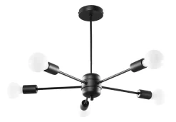 Deckenleuchte Schwarz Ø 66 cm 5-flammig für E27