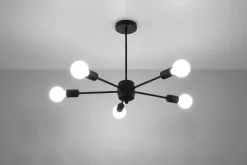 Deckenleuchte Schwarz Ø 66 cm 5-flammig für E27