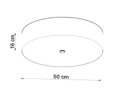 Deckenleuchte Schwarz Ø 50 cm rund flach Stoff Glas