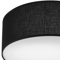 Deckenleuchte Schwarz Ø 35 cm rund flach Stoff blendarm E27