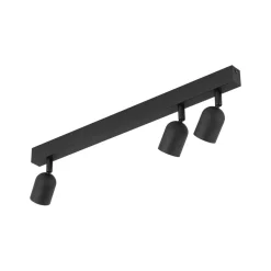 Deckenleuchte Schwarz 74 cm lang GU10 Metall 3-flammig