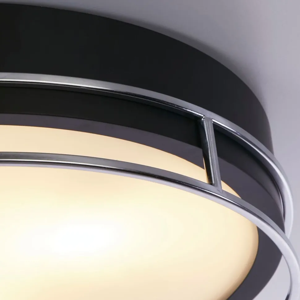 Deckenleuchte Schwarz Chrom IP44 E14 Ø 40 cm Badezimmer