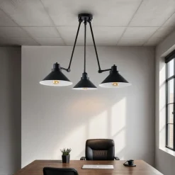 Deckenleuchte Schwarz 3-flmg 61-152cm SIMONA Lampe