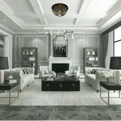 Deckenleuchte Schwarz Gold rund Ø 40 cm E27 Metall