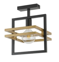 Deckenleuchte Schwarz Gold Metall E27 B:26 cm eckig