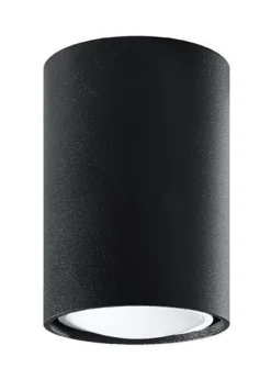 Deckenleuchte Schwarz klein Ø 6 cm Metall GU10 Aufputz