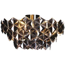 Deckenleuchte Schwarz Kristall 51 cm breit 3x E27