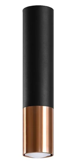 Deckenleuchte Schwarz Kupfer Ø 6 cm H: 29 cm schmal