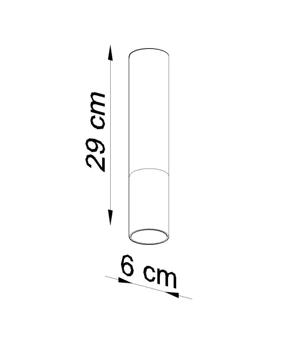 Deckenleuchte Schwarz Kupfer Ø 6 cm H: 29 cm schmal