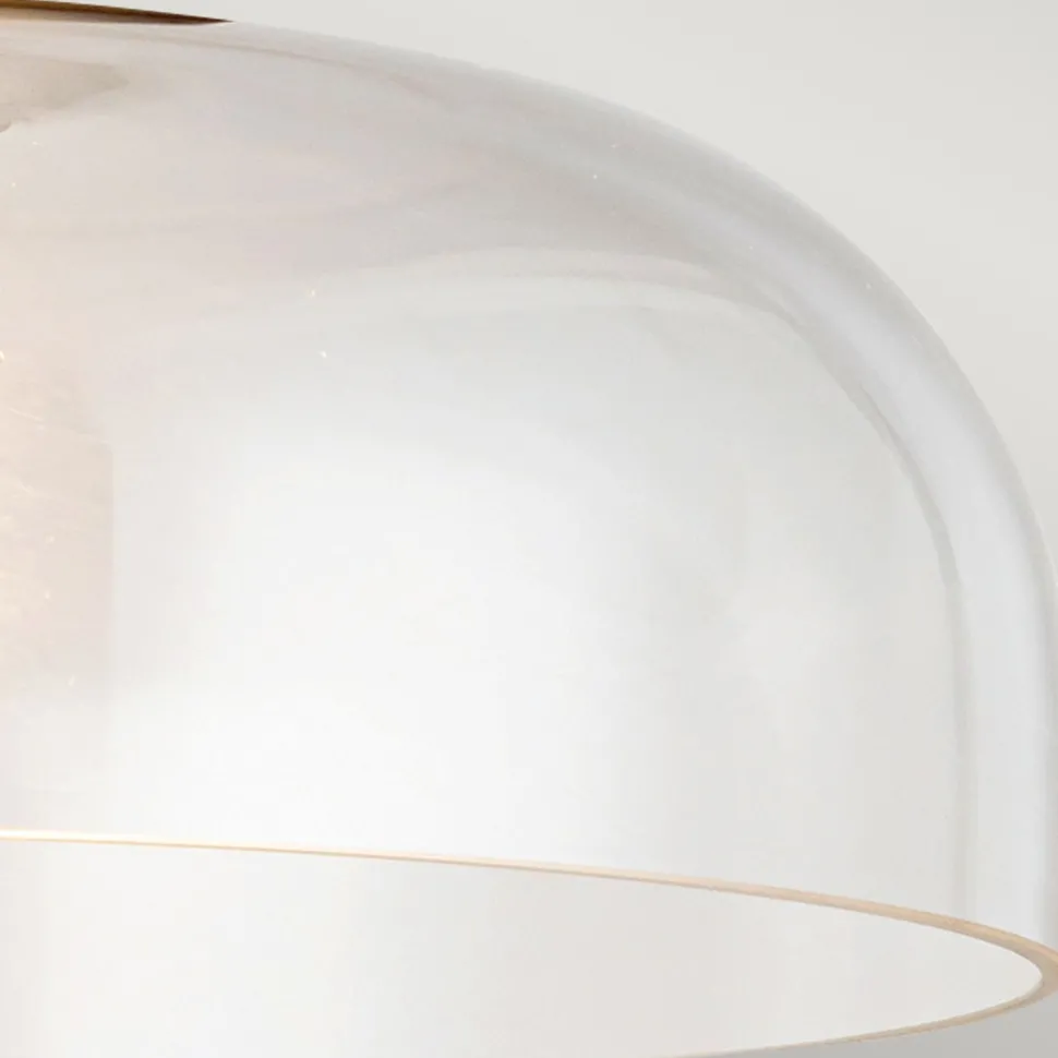 Deckenleuchte Schwarz Metall Glas D: 30,5 cm rund E27