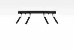 Deckenleuchte Schwarz Metall 4-flammig 60 cm lang