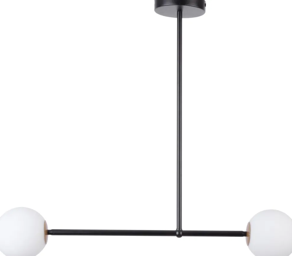 Deckenleuchte Schwarz Metall Glas blendarm 2-flammig