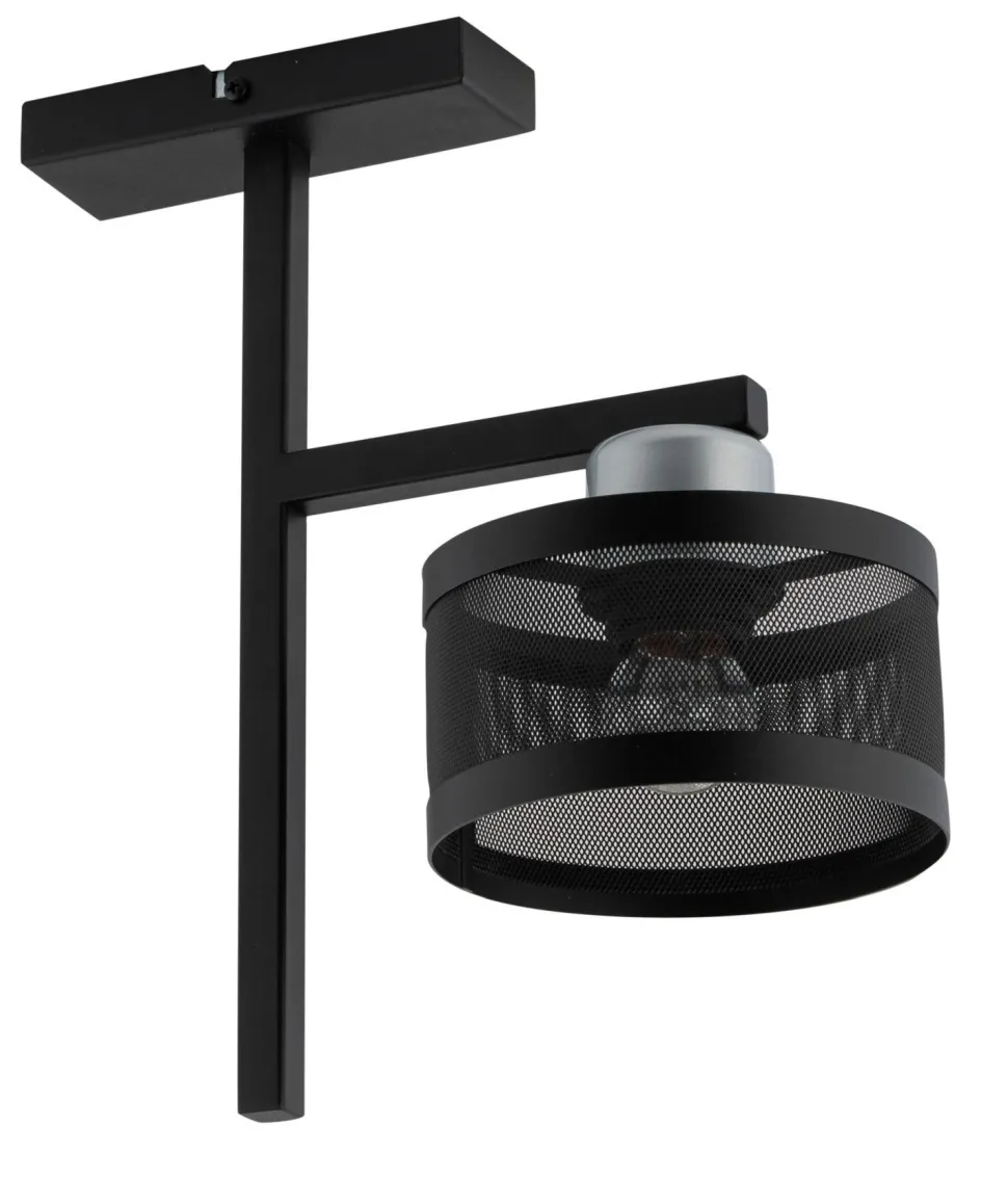 Deckenleuchte Schwarz Silber Metall L:28 cm dekorativ