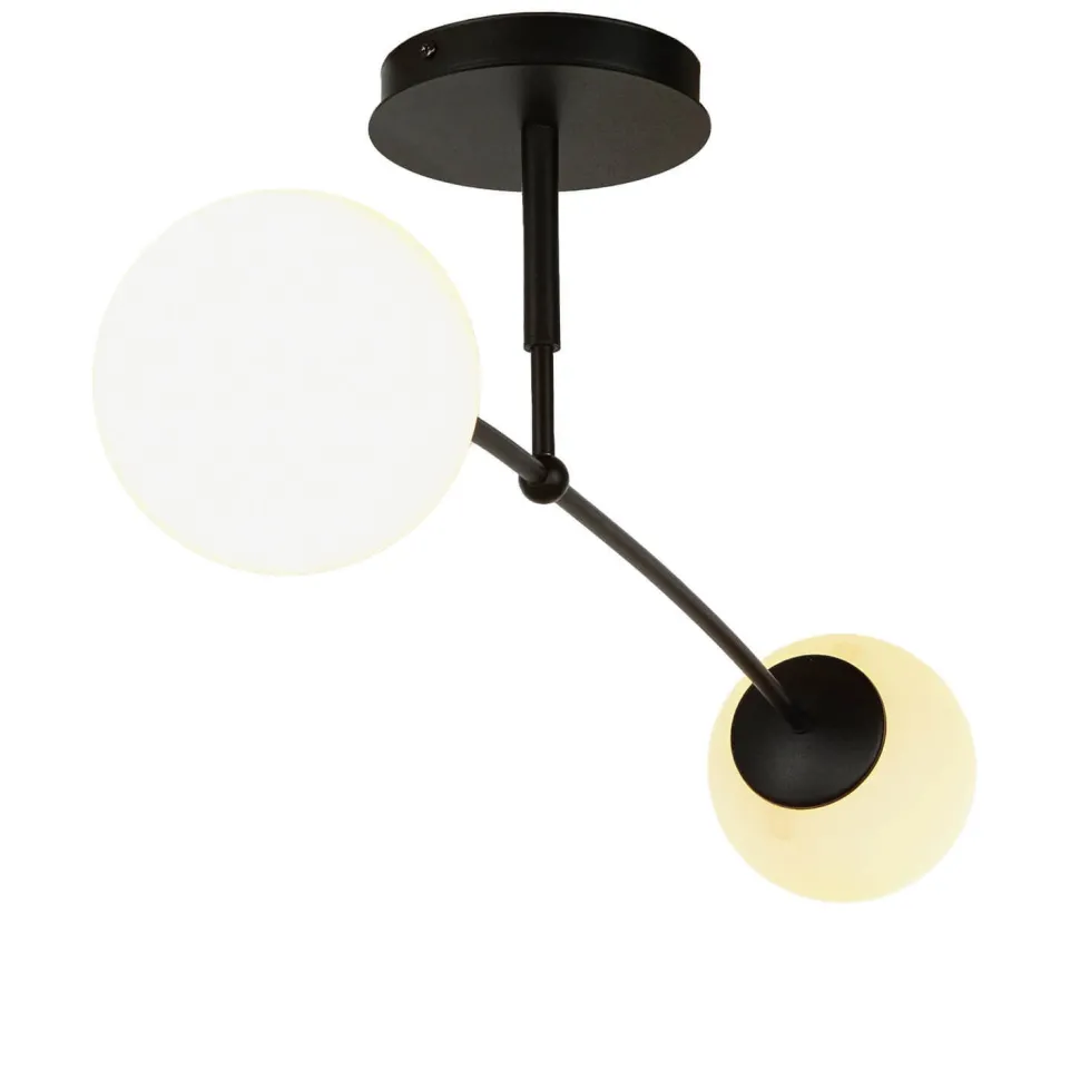 Deckenleuchte Schwarz Weiß Kugel Schirm Deckenlampe