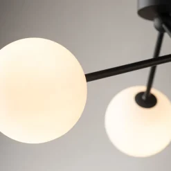 Deckenleuchte Schwarz Weiß Glas Metall 3-flammig Modern