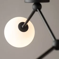 Deckenleuchte Schwarz Weiß Glas Metall 3-flammig Modern