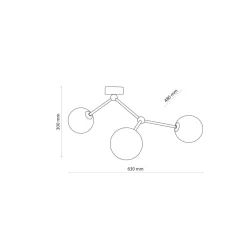 Deckenleuchte Schwarz Weiß Glas Metall 3-flammig Modern