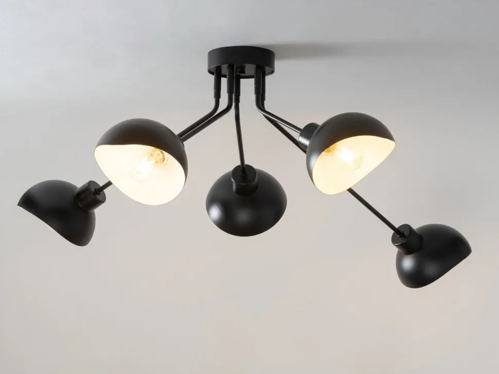 Deckenleuchte Schwarz Weiß stilvoll E27 120 cm lang