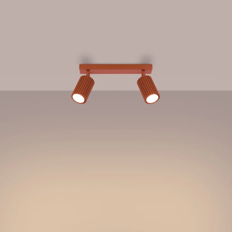 Deckenleuchte schwenkbar B: 30 cm klein 2-flammig GU10 Rot