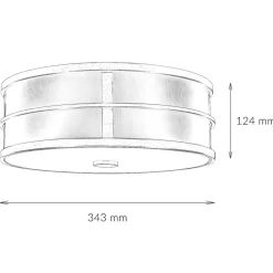 Deckenleuchte SHOJI Creme Ø34cm Vintage Lampe Loft