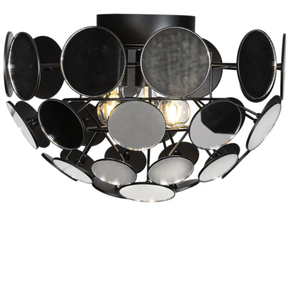 Deckenleuchte Spiegelglas Metall Ø 50 cm E27 3-flammig