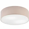 Deckenleuchte Stoff Ø 45 cm rund flach blendarm Beige 2x E27