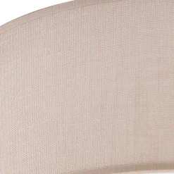 Deckenleuchte Stoff Ø 45 cm rund flach blendarm Beige 2x E27