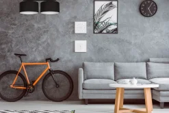 Deckenleuchte Stoff blendarm Schwarz Weiß E27 L:70 cm