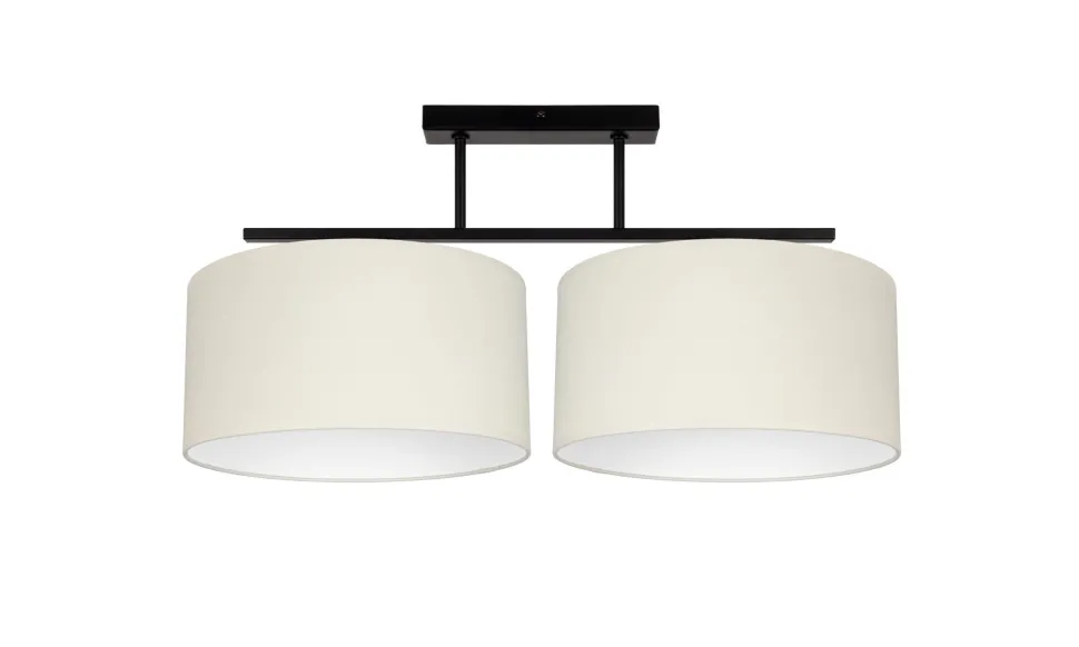 Deckenleuchte Stoff blendarm Schwarz Creme E27 L:70 cm
