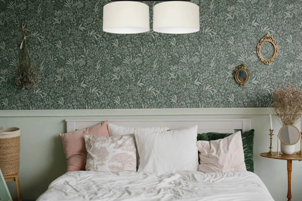 Deckenleuchte Stoff blendarm Schwarz Creme E27 L:70 cm