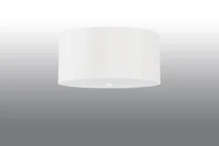 Deckenleuchte Stoff Glas Weiß Ø 50 cm blendarm 5x E27