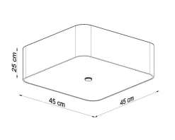 Deckenleuchte Stoff Glas B: 45 cm quadratisch Schwarz