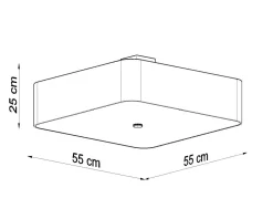 Deckenleuchte Stoff Glas Weiß quadratisch blendarm