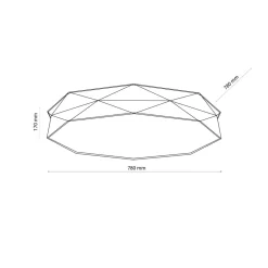 Deckenleuchte Stoff Leinen 78 cm breit blendarm 6x E27