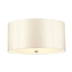 Deckenleuchte Stoff rund in Creme Chrom Ø46cm