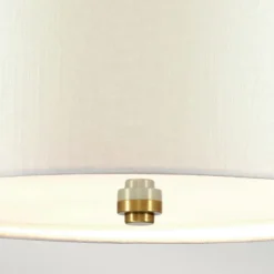 Deckenleuchte Stoff Schirm in Creme Messing rund Ø56cm