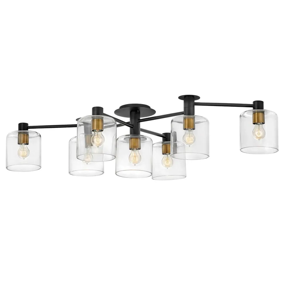 Deckenleuchte verstellbar B: 80-144 cm groß Metall glas