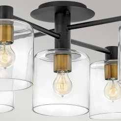 Deckenleuchte verstellbar B: 80-144 cm groß Metall glas