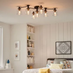 Deckenleuchte verstellbar B: 80-144 cm groß Metall glas