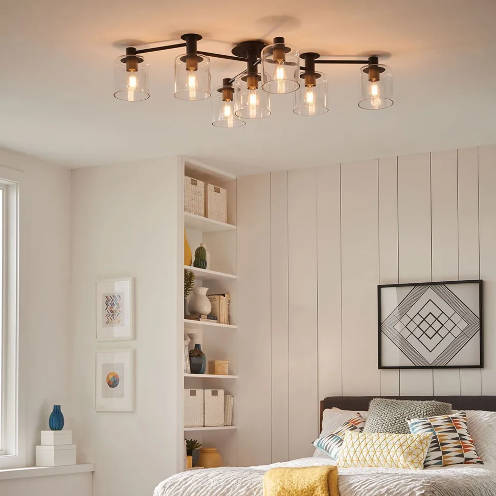 Deckenleuchte verstellbar B: 80-144 cm groß Metall glas