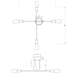 Deckenleuchte Vintage Metall Schwarz Gold AQIB